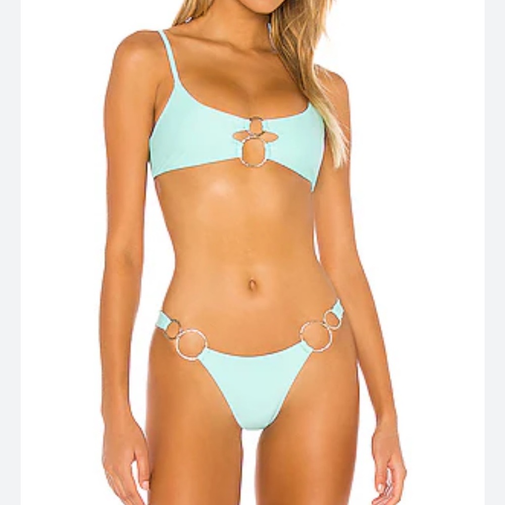 Beach Bunny Blue Bikini Set with Adjustable Straps
